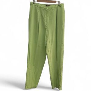 Vintage Green Linen Blend Trousers Women 18 High Rise Requirements USA Made